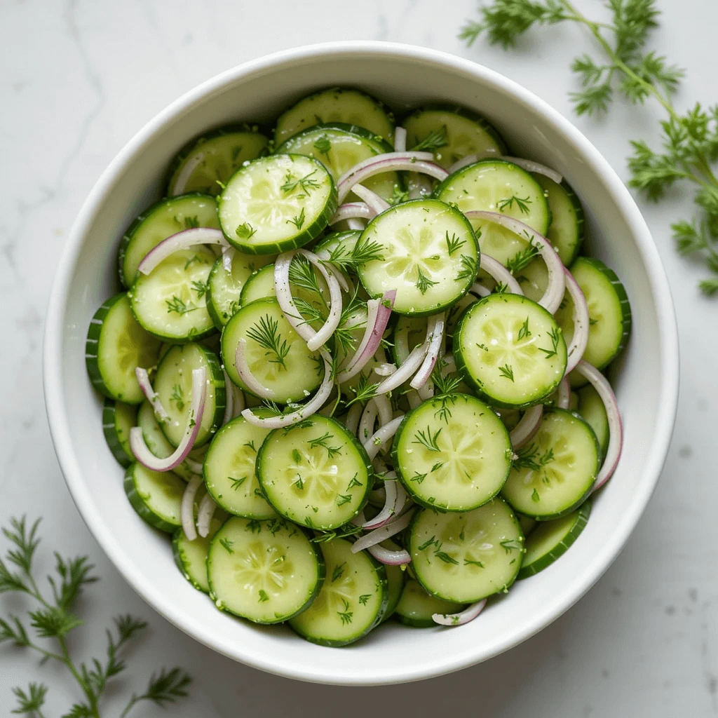Refreshing cucumber salad with fresh herbs and vinaigrette dressing