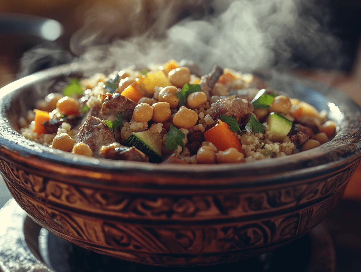 healthy-couscous-marocain-vegetables.jpg Healthy Moroccan couscous bowl with fresh vegetables