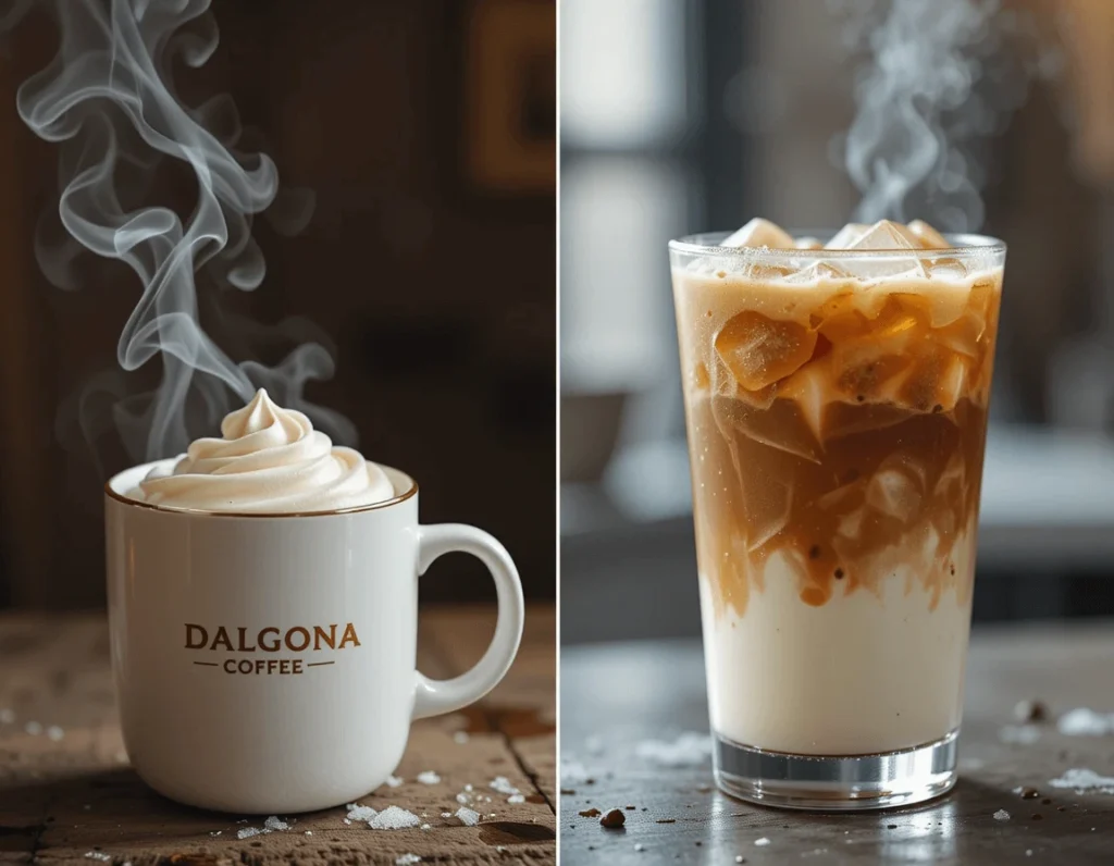 Dalgona Iced Coffee (Whipped Coffee): A Complete Guide 9 Hot and iced variations of Dalgona Coffee in elegant glasses