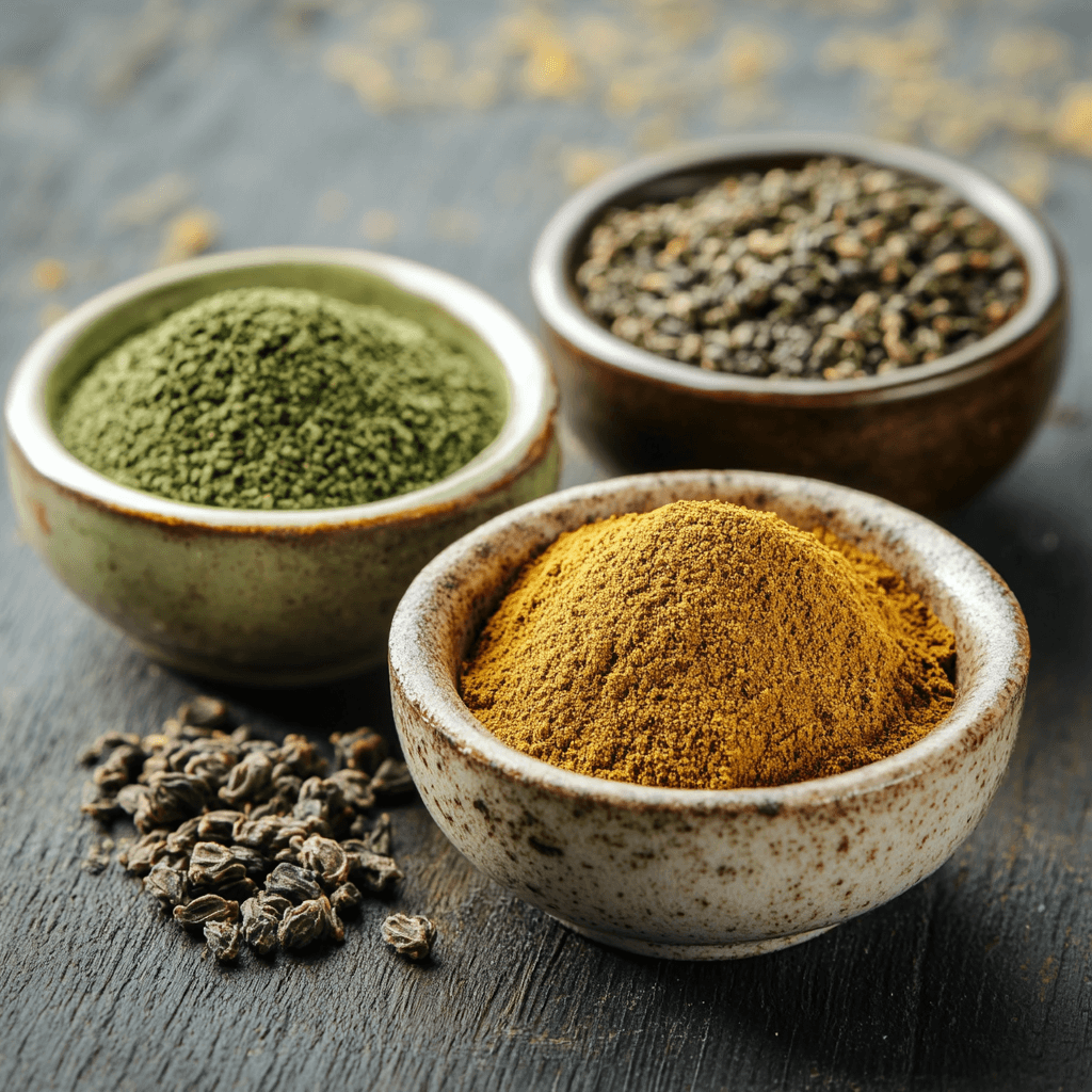 Natural Mounjaro Recipe: Safe and Powerful Weight Loss Guide 9 Close-up of natural Mounjaro ingredients powders